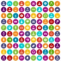 100 headhunter icons set color