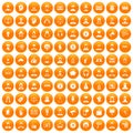 100 headhunter icons set orange