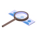 Headhunter magnifier cv icon, isometric style