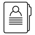 Headhunter man folder icon, outline style Royalty Free Stock Photo