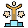 Headhunter podium icon color outline vector Royalty Free Stock Photo