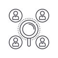 Headhunting icon, linear isolated illustration, thin line vector, web design sign, outline concept symbol with editable