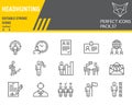 Headhunting line icon set, head hunting collection, vector graphics, logo illustrations, recruitment vector icons Royalty Free Stock Photo