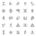 Headhunting line icons set