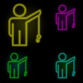 headhunting neon color set icon. Simple thin line, outline vector of business organisation icons for ui and ux, website or mobile