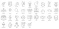 Headhunting And Recruiting minimal thin line and glyph web icon set. Included the icons as Job Interview, Career Path, Resume and