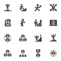 Headhunting and recruiting vector icons set