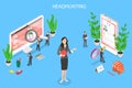 Headhunting and recruitment isometric flat vector concept.