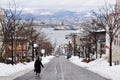 Heading down the Hakodate slope in winter