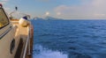 Heading towards Capri Island from Sorrento on a fast motor launch crossing the Gulf of Naples, Italy Royalty Free Stock Photo