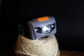 Headlamp flashlight photo studio Royalty Free Stock Photo