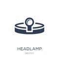 Headlamp icon. Trendy flat vector Headlamp icon on white background from Dentist collection