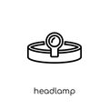 Headlamp icon. Trendy modern flat linear vector Headlamp icon on