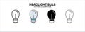 headlamp light bulb vector icon design. car motorcycle spare part replacement service