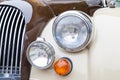 Headlamp, turn signal and grille of a British sports car Royalty Free Stock Photo