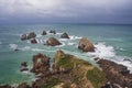 The headland of Nugget Point with rocky islets called The Nuggets at the Catlins, New Zealand.
