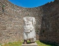 Headless armored statue of Trajan at the Temple of Trajan, in Pergamum Pergamon Ancient City. Bergama, Izmir, Turkey. Acropolis