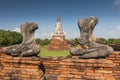 Headless Buddha`s statues in Wat Chaiwatthanaram. Ayutthaya historical park Thailand