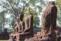 Headless Buddha Statues Made by Laterite at Wat Pra Khaeo Kamphaeng Phet Province, Thailand Royalty Free Stock Photo