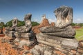 Headless Buddhas statues in Wat Chaiwatthanaram. Ayutthaya historical park Thailand