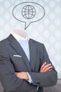 Composite image of headless businessman in suit standing with arms crossed Royalty Free Stock Photo