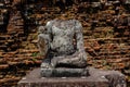 A headless Buddha statue at the My Son Temple ruins, Vietnam. Royalty Free Stock Photo