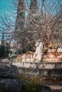 Headless statue on wall of ancient classical Agora of Athens-the center of everyday life in ancient Athens Ã¢â¬â a place for