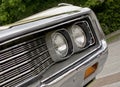 Headlight of american muscle car