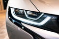 Headlight of BMW i8 electric car