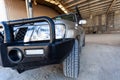 Headlight and bullbar closeup. Royalty Free Stock Photo