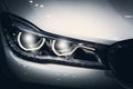 Headlight car Projector/LED of a modern luxury technology Royalty Free Stock Photo