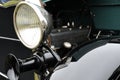 The headlight and horn of an antique automobile Royalty Free Stock Photo