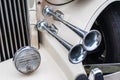 Headlight and horn of retro car Royalty Free Stock Photo