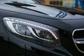 Headlight of a modern luxury car, auto detail,car care concept Royalty Free Stock Photo