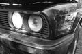 HEADLIGHT OF AN OLD CAR YOUNGTIMER Royalty Free Stock Photo