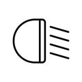 Headlight outline vector icon Royalty Free Stock Photo