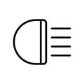 Headlight outline vector icon Royalty Free Stock Photo