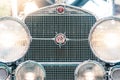 Headlights and grille of a vintage cadillac. Royalty Free Stock Photo