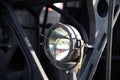 headlights on an old train, close-up, historical Royalty Free Stock Photo