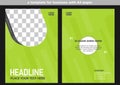 headline brochure template. green color on abstract background