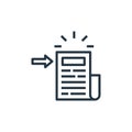 headline icon vector from detecting fake news concept. Thin line illustration of headline editable stroke. headline linear sign