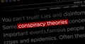 Headline news titles media with Conspiracy theories animation