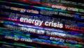 Headline titles media with Energy crisis 3d illustration Royalty Free Stock Photo