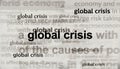 Headline titles media with global crisis economy crash 3d illustration Royalty Free Stock Photo