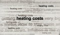 Headline titles media with Heating costs 3d illustration