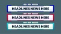 Headlines news video lower third vector template