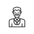 Headmaster Line Icon Vector Illustration