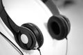 Headphone black and white tone Royalty Free Stock Photo