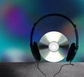 HEADPHONE WITH CD Royalty Free Stock Photo