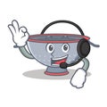 With headphone colander utensil character cartoon